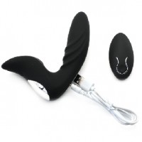 Prostate Massager 12 Function Remote Control Rechargeable Black Silicone  ( Type II ) (LAST ONES AVAILABLE!)